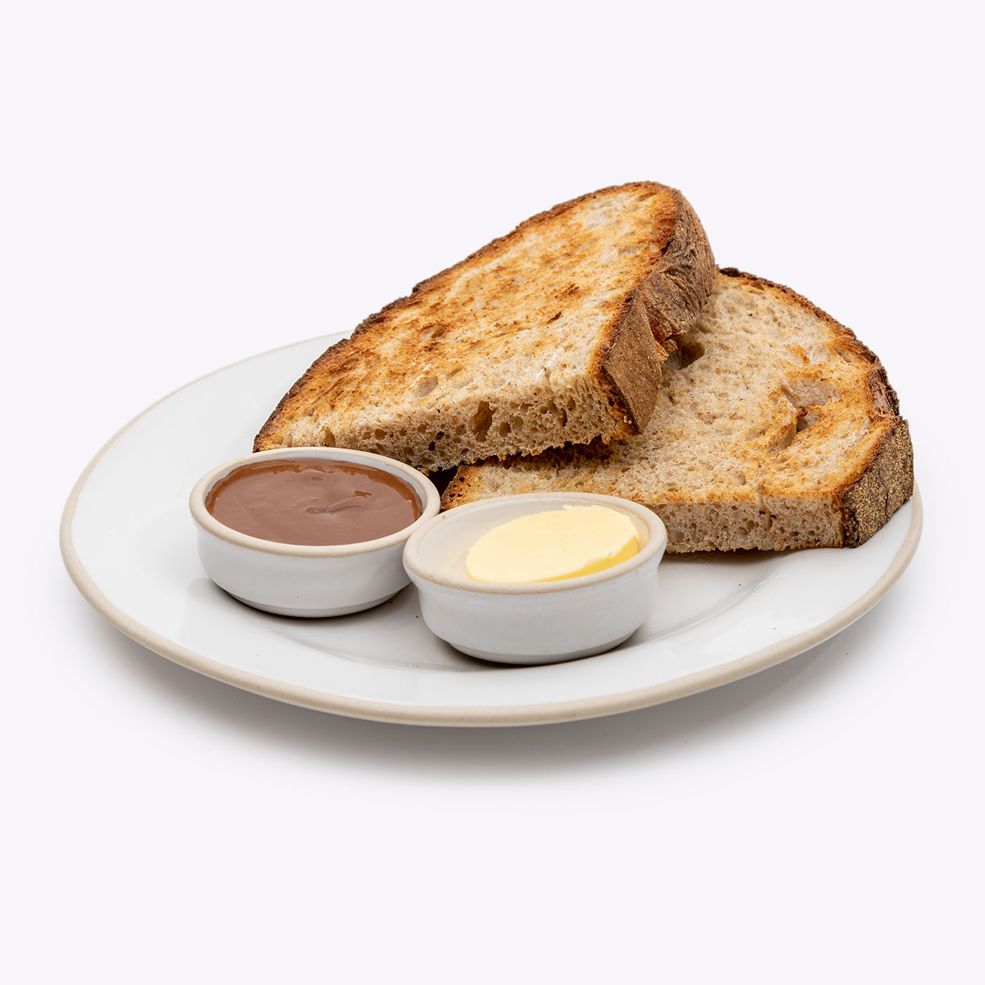 Dark Sourdough toast with Butter & Chocolate and Hazelnut spread